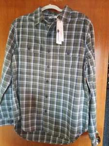 Camisa de franela UGG para hombre mediana Anders a cuadros verde oliva azul blanco nueva con etiquetas $95 - Imagen 1 de 12