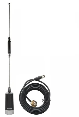 Dual Band Mobile Radio Antenna UHF 450-465 VHF 150-155 With Hole Mount BNC BR182 - Image 1 of 4