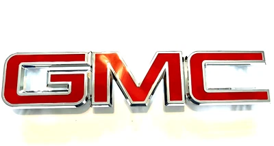 Front Grille Emblem Chrome Red for 2015-2019 GMC Sierra 1500 2500HD 3500HD - Image 1 of 2