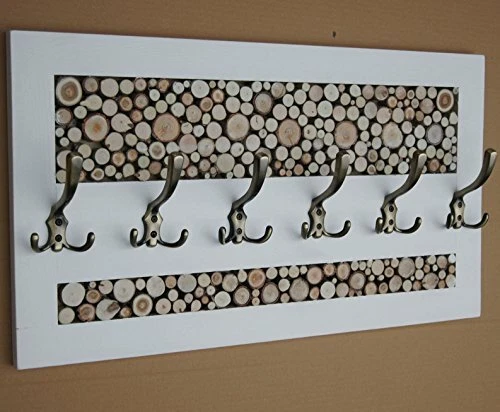 KOMA Garderobenleiste Landhausstill mit 6 Kleiderhaken 70 x 40cm