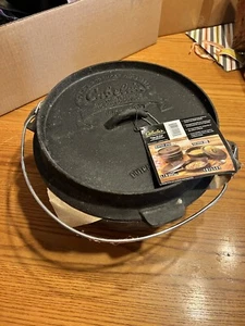 Cabela's Outfitter Cast Iron Tri Leg 9 QT Dutch Oven, 12 in Diameter, 22 Lbs NOS - Picture 1 of 8