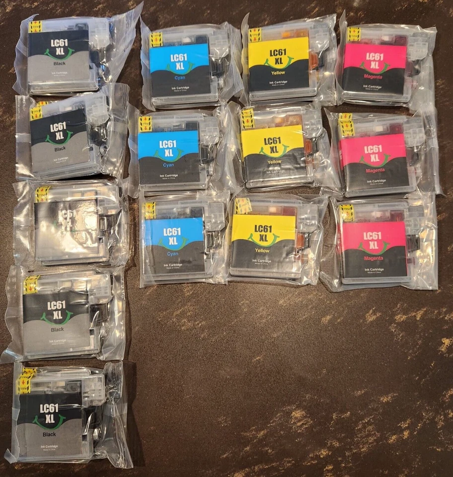 14 EZInk LC61/65XL Ink Cartridges Brother Compatible Black Cyan Magenta Yellow - Image 1 of 1