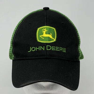 JOHN DEERE Hombres Gorra Snapback Negra Verde Malla Béisbol Ranchero Camionero Papá Gorra Foto 1 de 4
