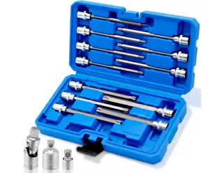 15-Piece 3/8" Drive Extra Long Torx Bit Socket Set, T10-T60 Star Bit Socket Set - Picture 1 of 7