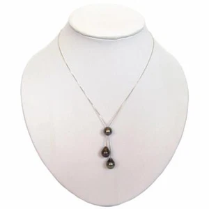 9-10mm Baroque Tahitian Black Pearl 14K Gold Chain Dangle Necklace 16" 18" 20" - Picture 1 of 3