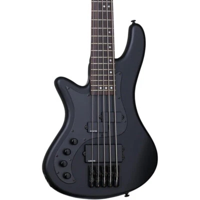 Schecter Stiletto Stealth-5 String LH Bass Rosewood Fretboard Satin Black - Image 1 of 4