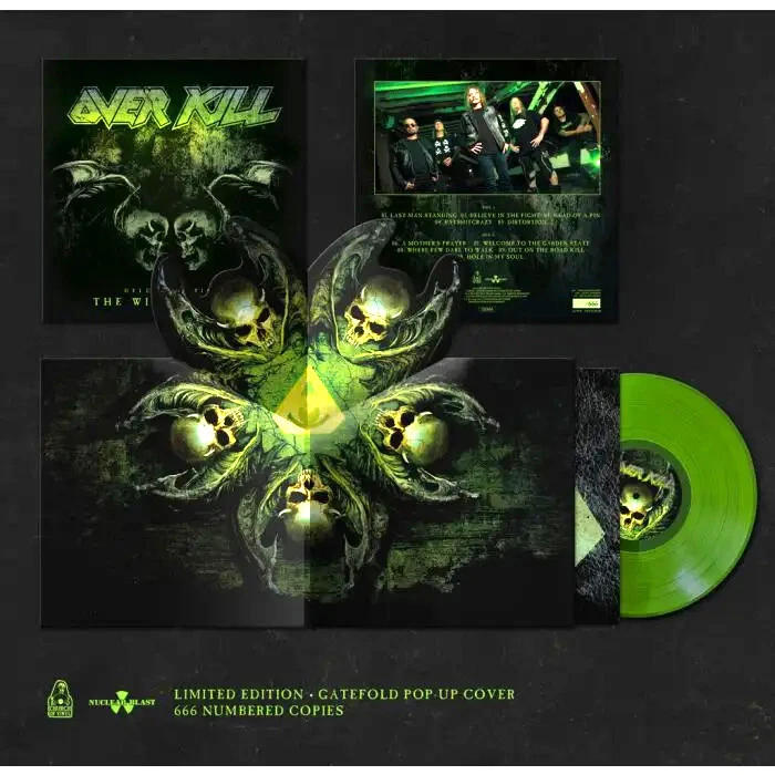 OVERKILL - WINGS OF WAR, 2022 EU GREEN vinyl LP, POP-UP COVER, #339/666! NEW! - Image 1 of 1
