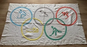 Patchwork Jeux Olympiques Albertville 1992 JO D’hiver 2m X 1m - OLYMPIC QUILT - Photo 1/5