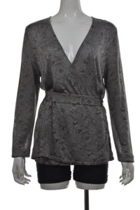 NEW Dana Buchman Womens Sweater Size L Petite Gray V-Neck Long Sleeve Top - Picture 1 of 5