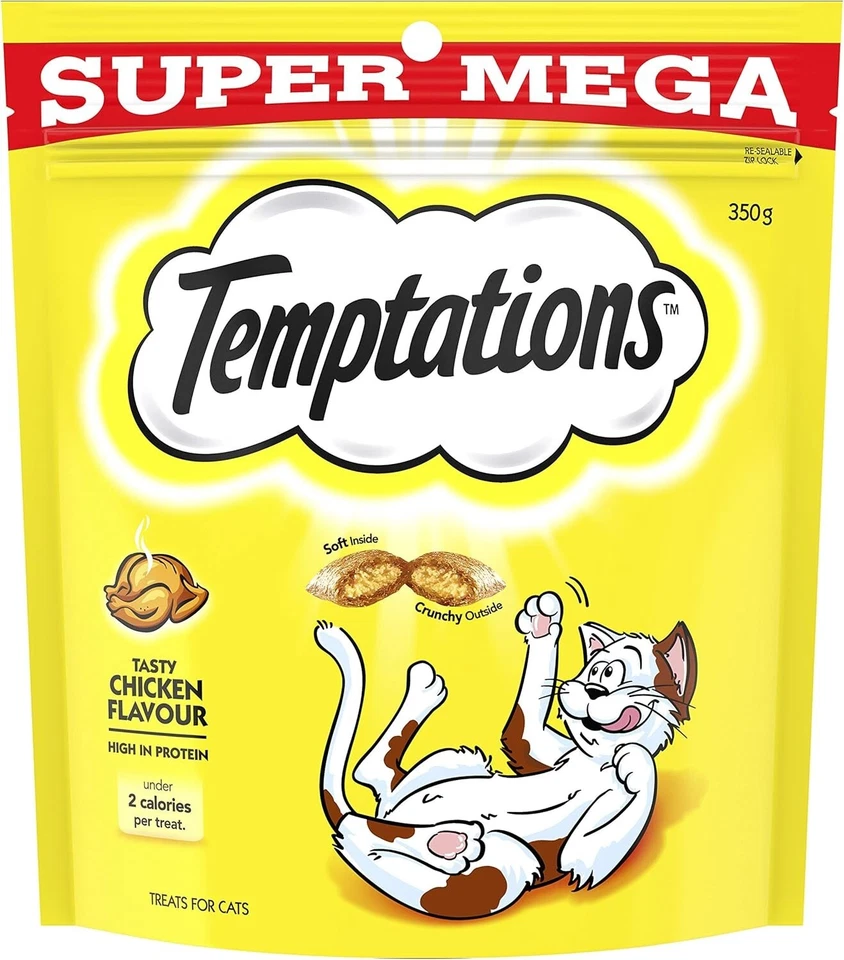 TEMPTATIONS Cat Treats Tasty Chicken Flavour 350g Bag