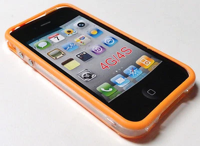 Marco/parachoques TPU naranja para iPhone 4 - 4G/4S  Foto 1 de 4