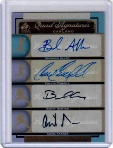 2012 SP Signature B. Allen C. Cowgill B. Hunter C. Tanner Quad Auto Card Oakland - Picture 1 of 2