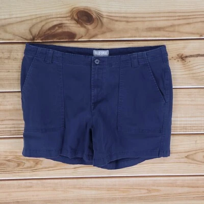 Pantalones cortos Falls Creek para mujer talla 16 azul oscuro mezcla de algodón chinos bolsillos tiro medio Foto 1 de 4