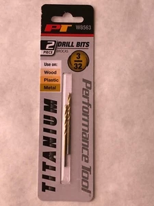 3/32" Titanium Drill Bits, Performance Tool, 2 PACK - Picture 1 of 3