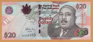 Bahamas $20 Dollars UNC Banknotes 2010 P-74a Prefix AD - Picture 1 of 2