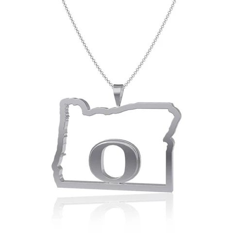 Dayna Designs Oregon Ducks Team State Outline Necklace Cover