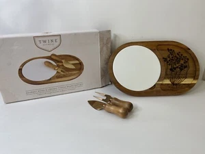 TWINE Living Co. Gourmet Holz und Keramik KÄSEBRETT Geschenkset NEU mit Box - Bild 1 von 10