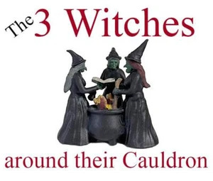 HO Scale Witches 3 Gathered around their Cauldron Make a Scene 1/87 Painted - Bild 1 von 1