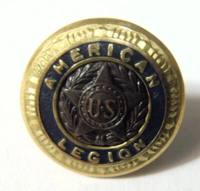 Antique 16 mm collector metal button Pat 54296 American Legion 53447 - Image 1 of 4