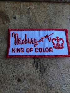Vtg Newbury TV Sew On Embroidered Patch King Of Color Crown Television Sattel - Picture 1 of 4