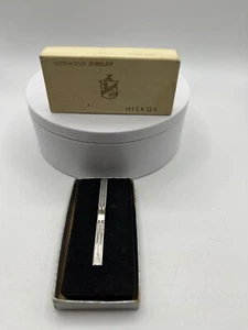 Vintage Hickok Tie Bar in The Original Box SILVER NEW IN BOX SEE ALL - Picture 1 of 24