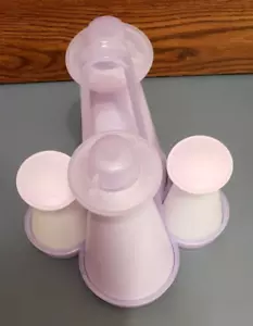 Cruetas de aceite y vinagre Tupperware Periwinkle + agitadores de sal y pimienta + carrito sin usar - Imagen 1 de 6