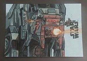 2018 Topps Star Wars Galactic Files AT-AT Walker Sketch Art Card By Dan Curto - Picture 1 of 2