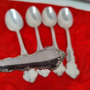 5X Tsp Reed And Barton Dresden Rose Silver Plate 1953 Teaspoons - Picture 1 of 8