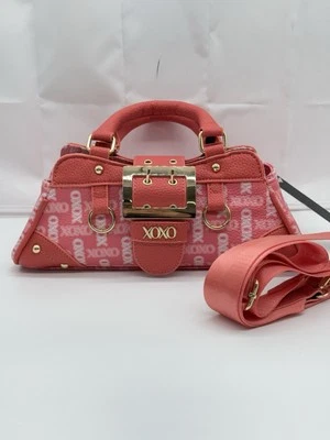 Cartera/bolso de mano de cuero rosa para mujer XOXO con logotipo XOXO/correa desmontable - XOH558 Foto 1 de 4