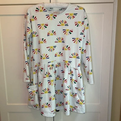 Girl’s Hanna Anderson Rainbow Long Sleeve Dress Size With Pockets Size 12 - Image 1 of 4