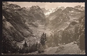 POSTCARD Swiss Braunwald - View into the Linthal Postmarked 1960 - Picture 1 of 2