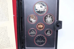 1981 Royal Canadian Mint 7 Coin Proof Set .500 Silver Dollar Locomotive w/Box - Picture 1 of 1