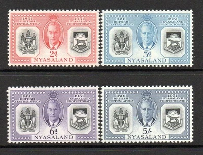 Juego de protectorado Nyasaland KGVI 1951 Diamond Jubilee of SG167-170 M/Como nuevo Foto 1 de 2