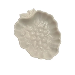 Ciotola piatto vetro latte bianco eclettico vintage uva artistica limone frutta caramelle - Foto 1 di 6