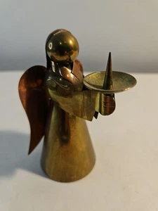 Kerzenständer Messing Kupfer Engel Vintage MCM Kegel Patina Distressed Landhaus  - Bild 1 von 11