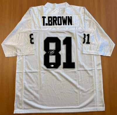 Tim Brown Autographed Signed Raiders Jersey PSA/DNA COA Size XL 2015 HOF!! - Image 1 of 3