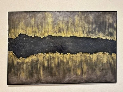 原版纹理画布“生命之流”36 英寸 x 24 英寸 — 第 1/2 张图片