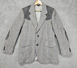 Vintage Pendleton Wool Sport Coat 38 Gray Herringbone Tweed Blazer USA Made - Picture 1 of 15