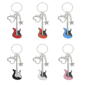 Guitar Love Heart Star Keychain Harajuku Y2K Sweet Cool Trend Hanging Pendant - Photo 1 sur 11