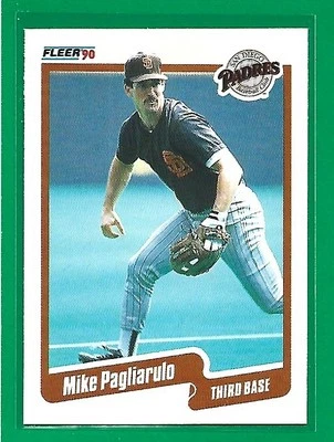 1990 Fleer Baseball Mike Pagliarulo #163 San Diego Padres - Image 1 of 2
