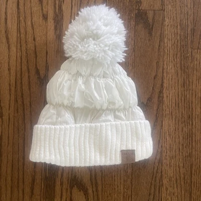 Gorro adulto Lux Lux tamanho único branco malha/tampão forrado de lã com pom pom - Imagem 1 de 4