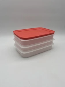 TUPPERWARE Gefriermate plus stapelbar 3 transparente Böden pfirsichsiegel - Bild 1 von 7