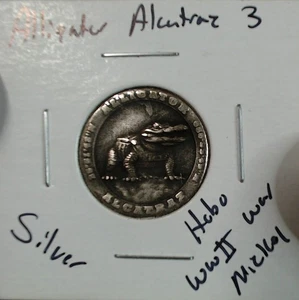 HOBO Alligator Alcatraz Pantano de Hielo Hecho de un REAL SEGUNDA GUERRA MUNDIAL Plata Níquel FIRMADO - Imagen 1 de 2