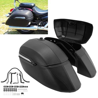 Hard Bags Saddlebags & Heavy Duty Mounting Kit For Intruder Volusia 800 VL800 - Image 1 of 4