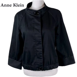 Giacca casual Anne Klein elasticizzata nera neutra minimalista nuova senza etichetta taglia 8 - Foto 1 di 9