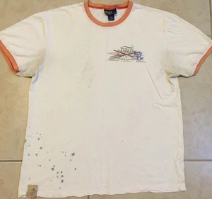Vintage 90s Polo Ralph Lauren Faded Distress Canoeing Ringer Shirt M Sailing Sport - Bild 1 von 20