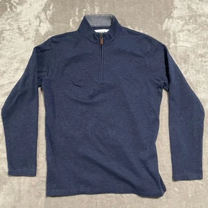 Mizzen Main Sweater Mens Medium Blue Stanton Performance Pullover 1/4 Zip - Picture 1 of 9