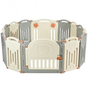 Faltbarer Baby Laufstall 14 Panel Activity Center Sicherheit Spielplatz - Beige - Farbe: B - Bild 1 von 5