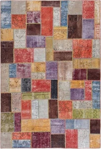 Patchwork Handgeknüpfter Perserteppich 302x206 cm-Orient,Carpet,Rug,Vintage,Neu - Picture 1 of 8