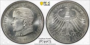 Germany 1957 J 5 Mark Eichendorff J-391 PCGS MS63 Scarce Type - Picture 1 of 8